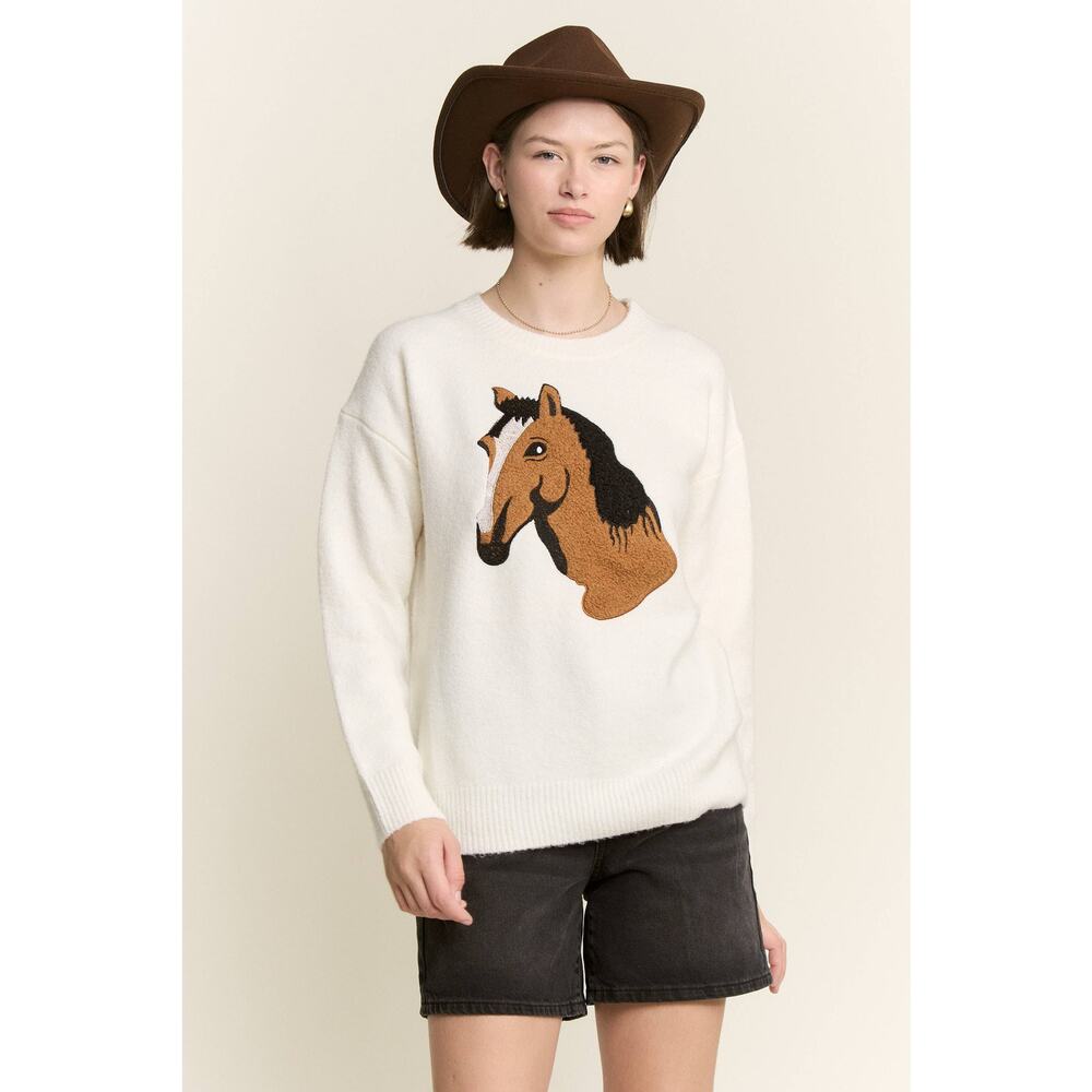 Jane by Jane, NIB HORSE KNIT SWEATER  s/m and l/ xl